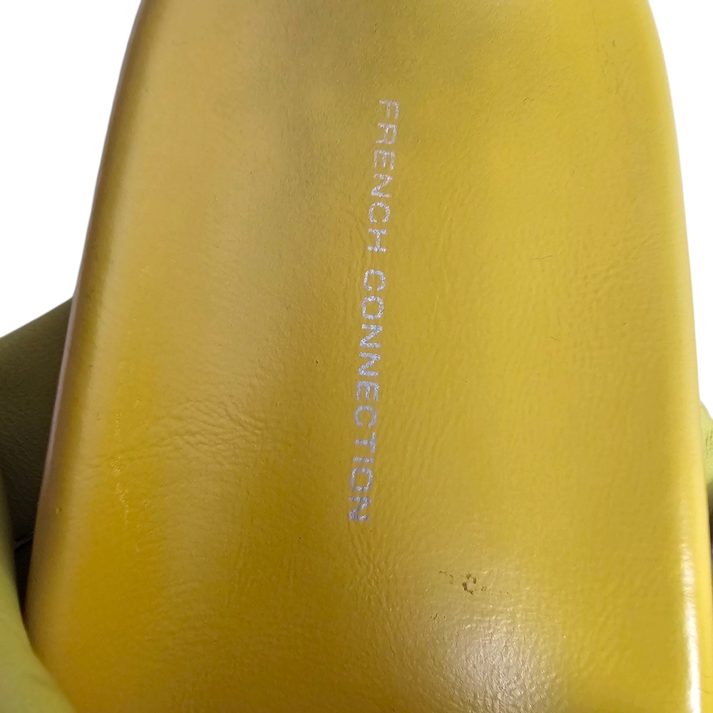 French Connection Yellow Green Hayden Slide Sandals Puffy Straps Criss Cross 7 - Picture 5 of 11